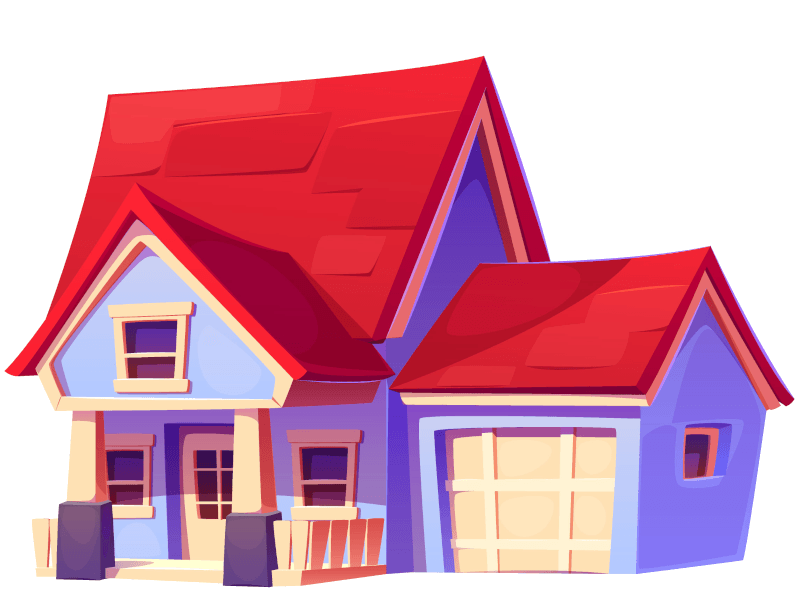 A house with a red roof